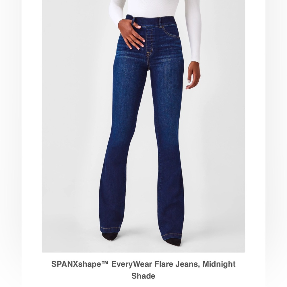 SPANX everywhere flare jeans in midnight blue
